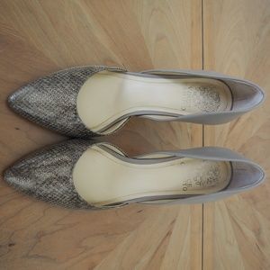 Vince Camuto Beige Snake Skin Pumps